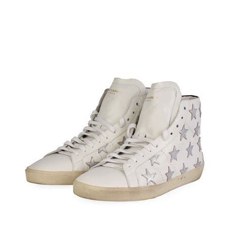 ysl sneakers star white|ysl high top sneakers.